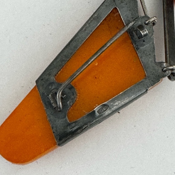 VINTAGE Baltic White Butterscotch Amber Silver Necklace Shantel USSR Soviet - Picture 8 of 17